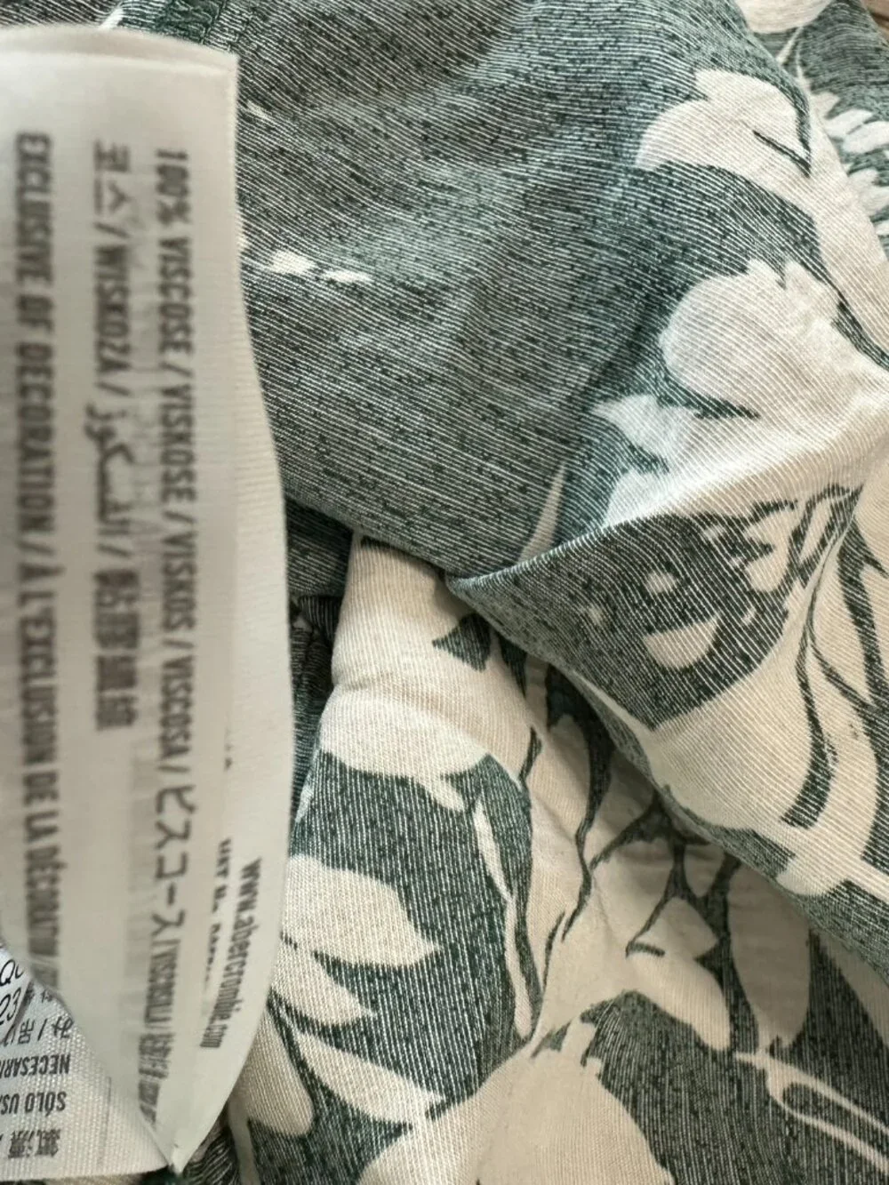 NWT Abercrombie & Fitch Maxi Dress XS Long Sleeve Plunge Cutout Green Floral